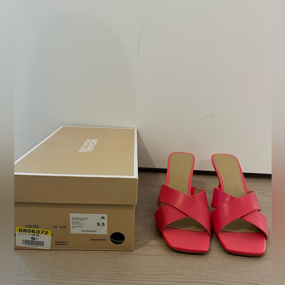 MICHAEL KORS CLARA HEELED MULES | SIZE 9.5